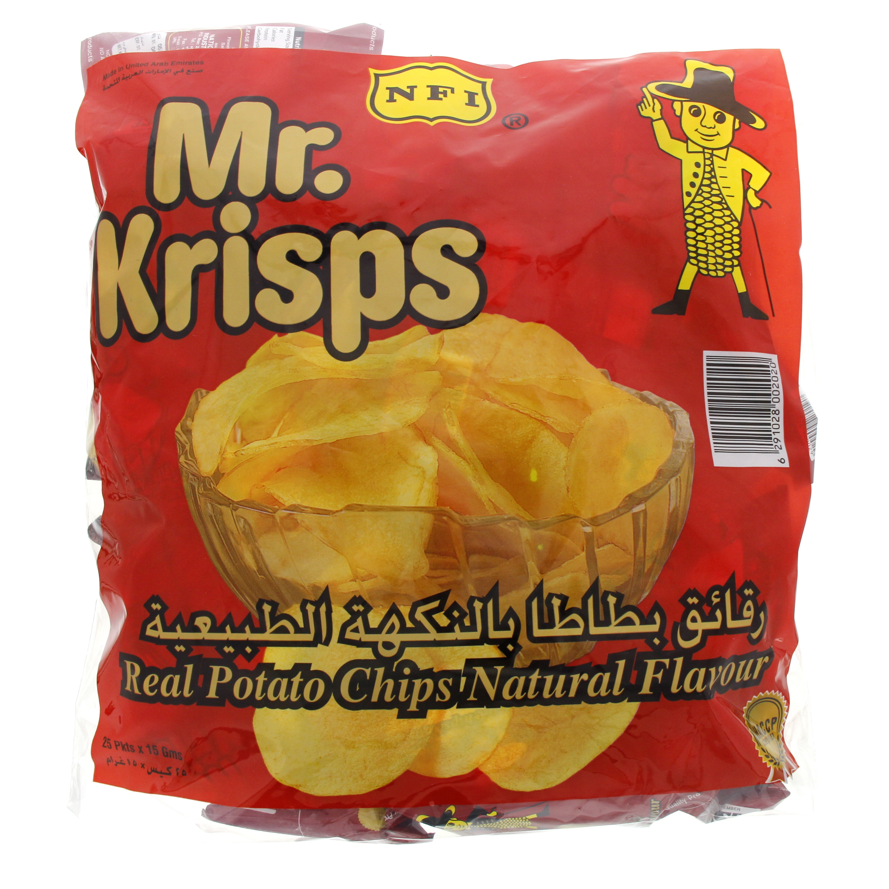 Mr.Krisps Natural Flavour Potato Chips 25 x 15 Gm